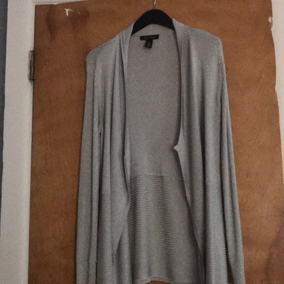 White House Black Market Sweaters - Silver cardigan sweater with shimmer